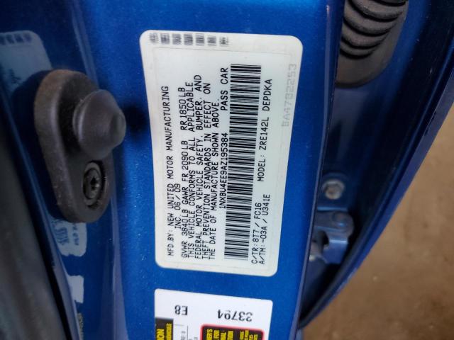 1NXBU4EE9AZ195384 - 2010 TOYOTA COROLLA BASE Mavi foto 12