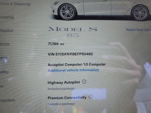 5YJSA1H19EFP50482 - 2014 TESLA MODEL S Weiß Foto 9