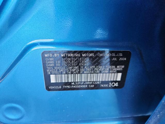 ML32FUFJ3RHF12287 - 2024 MITSUBISHI MIRAGE G4 ES BLUE photo 12