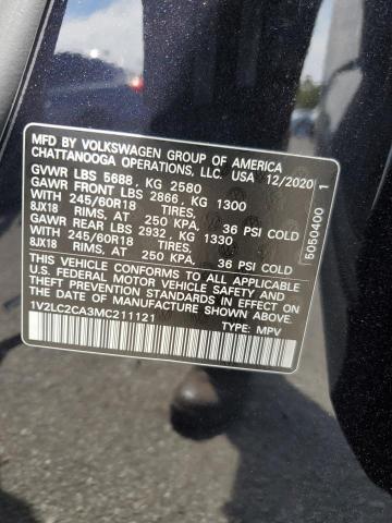 1V2LC2CA3MC211121 - 2021 VOLKSWAGEN ATLAS CROS SE BLACK photo 14