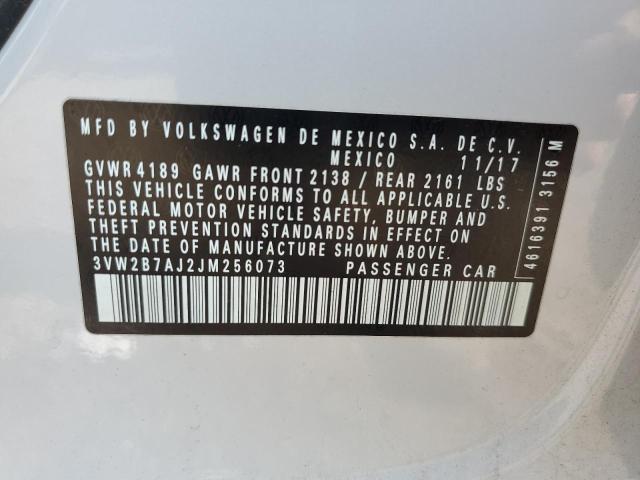 3VW2B7AJ2JM256073 - 2018 VOLKSWAGEN JETTA S ნაცრისფერი ფოტო 12