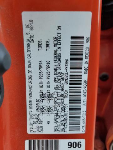 3TMCZ5AN0JM137769 - 2018 TOYOTA TACOMA DOUBLE CAB Orange photo 12