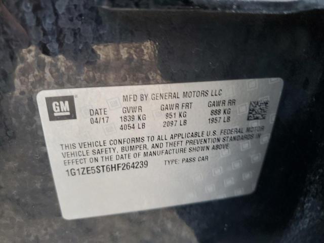 1G1ZE5ST6HF264239 - 2017 CHEVROLET MALIBU LT BLACK photo 12