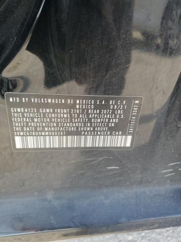3VWC57BU9MM080261 - 2021 VOLKSWAGEN JETTA S BLACK photo 12