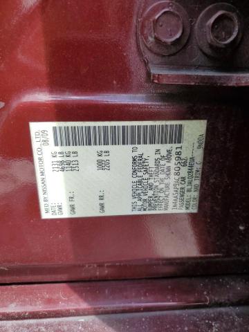 1N4AA5AP9AC805981 - 2010 NISSAN MAXIMA S BURGUNDY photo 12