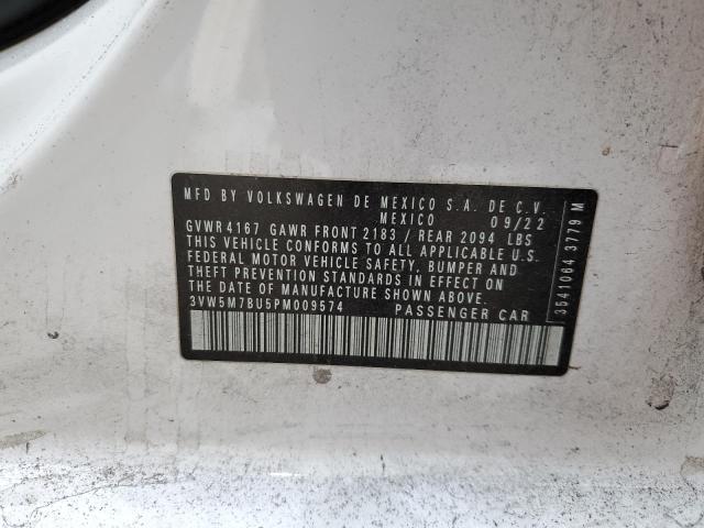 3VW5M7BU5PM009574 - 2023 VOLKSWAGEN JETTA S 白色 照片 12