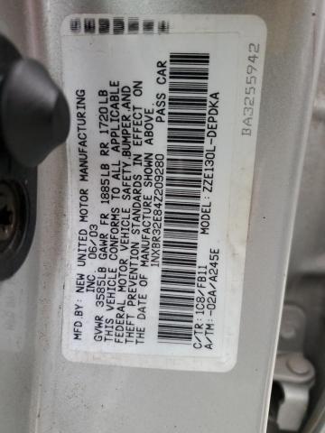 1NXBR32E84Z209280 - 2004 TOYOTA COROLLA CE SILVER photo 12