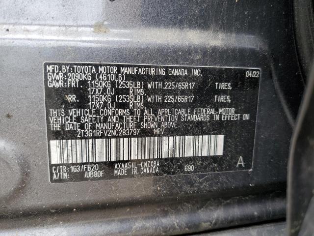 2T3G1RFV2NC283797 - 2022 TOYOTA RAV4 LE 灰色 照片 13