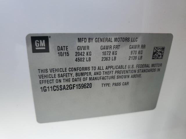 1G11C5SA2GF159620 - 2016 CHEVROLET MALIBU LIMITED LT WHITE photo 12