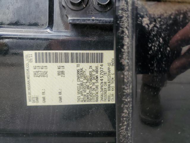 1N4AL2APXCN457074 - 2012 NISSAN ALTIMA BASE შავი ფოტო 12