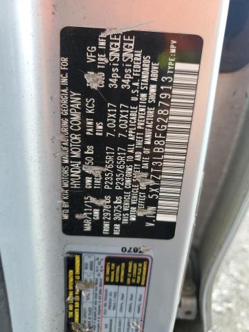 5XYZT3LB8FG287913 - 2015 HYUNDAI SANTA FE SILVER photo 13