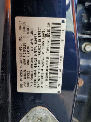 1HGCM56167A198426 - 2007 HONDA ACCORD VALUE BLUE photo 12