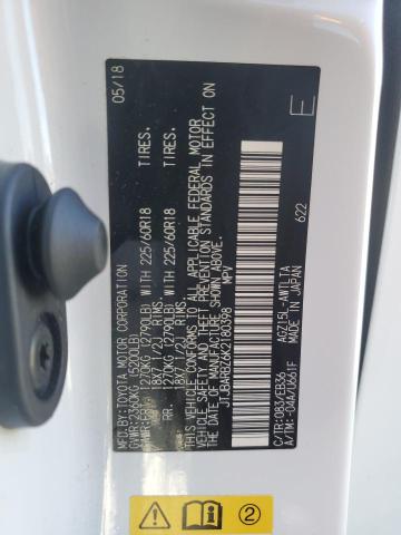 JTJBARBZ6K2180398 - 2019 LEXUS NX 300 BASE თეთრი ფოტო 26