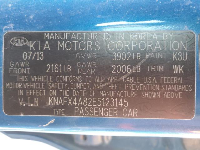 KNAFX4A82E5123145 - 2014 KIA FORTE EX 蓝色 照片 12