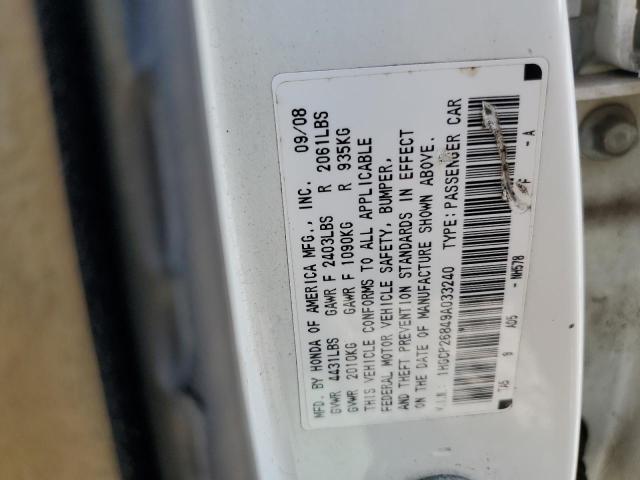 1HGCP26849A033240 - 2009 HONDA ACCORD EXL WHITE photo 12