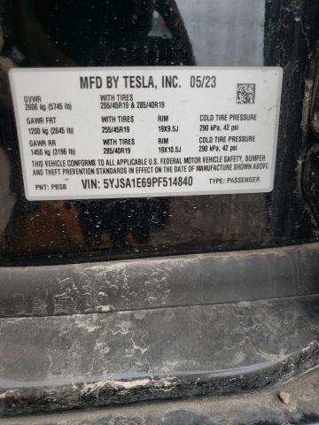 5YJSA1E69PF514840 - 2023 TESL MODEL S BLACK photo 12