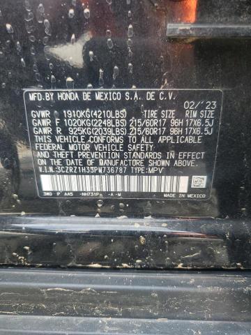3CZRZ1H33PM736787 - 2023 HONDA HR-V LX أسود صورة 12