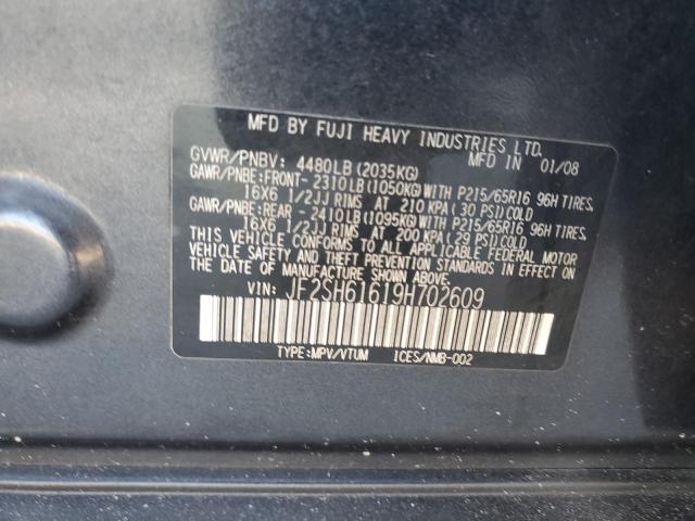 JF2SH61619H702609 - 2009 SUBARU FORESTER 2.5X CHARCOAL photo 12