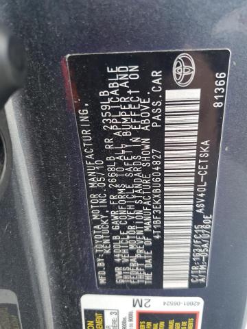 4T1BF3EKXBU604827 - 2011 TOYOTA CAMRY BASE GRAY photo 12