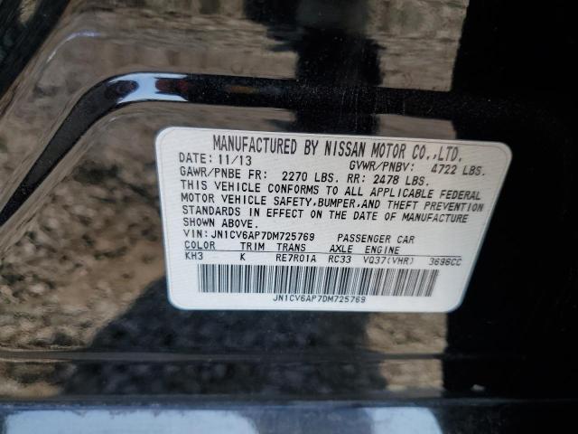 JN1CV6AP7DM725769 - 2013 INFINITI G37 BASE BLACK photo 12