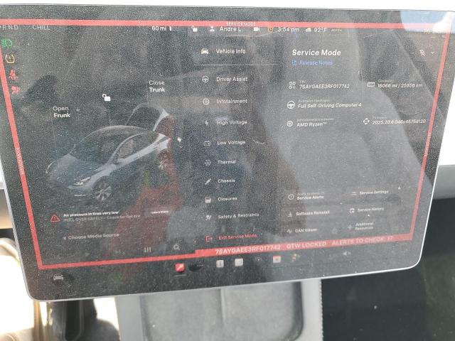 7SAYGAEE3RF017742 - 2024 TESLA MODEL Y ნაცრისფერი ფოტო 9