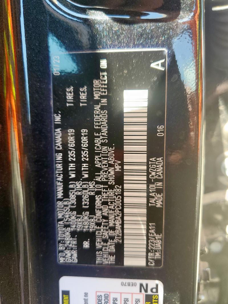 2T2BAMBA2PC005182 - 2023 LEXUS RX 350 BASE 黑色 照片 14