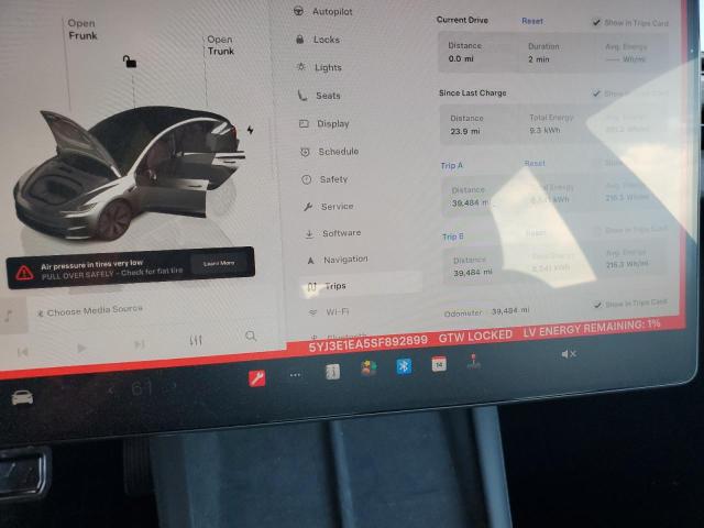 5YJ3E1EA5SF892899 - 2025 TESLA MODEL 3 Grafit foto 9