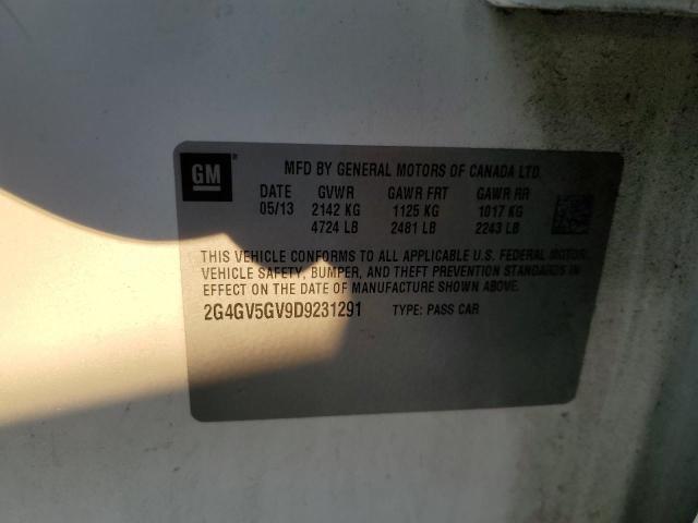 2G4GV5GV9D9231291 - 2013 BUICK REGAL GS WHITE photo 12