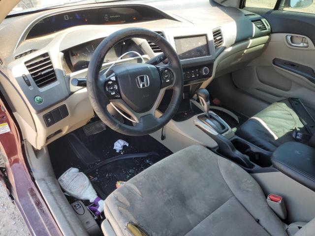 2HGFB2F58CH606893 - 2012 HONDA CIVIC LX BURGUNDY photo 8