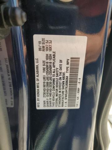 5FNRL6H7XLB006364 - 2020 HONDA ODYSSEY EXL BLUE photo 13
