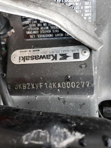 JKBZXVF14KA000277 - 2019 KAWASAKI ZX1002 GRAY photo 10