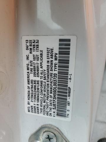 5J6TF3H59DL003720 - 2013 HONDA CROSSTOUR EXL თეთრი ფოტო 12