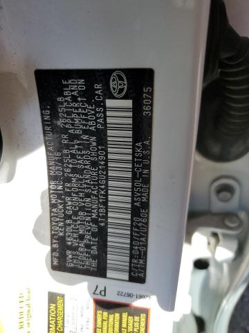 4T1BF1FK4GU214901 - 2016 TOYOTA CAMRY LE თეთრი ფოტო 12