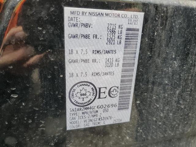 5N1AR2MM4GC602696 - 2016 NISSAN PATHFINDER S BLACK photo 14