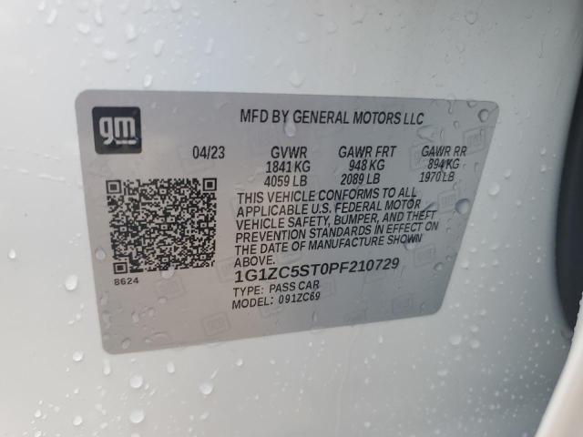 1G1ZC5ST0PF210729 - 2023 CHEVROLET MALIBU LS Biały zdjęcie 12