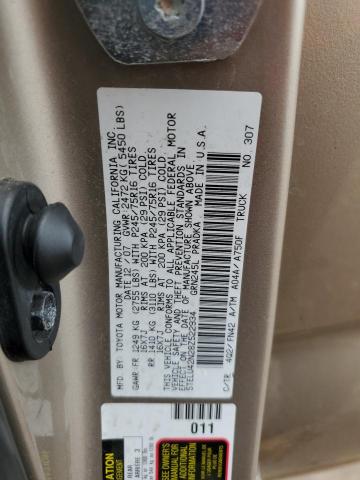 5TELU42N28Z522934 - 2008 TOYOTA TACOMA DOUBLE CAB Թուխ լուսանկար 12