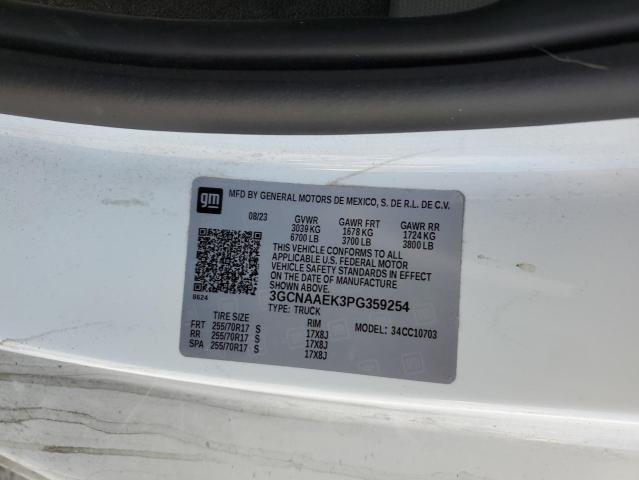 3GCNAAEK3PG359254 - 2023 CHEVROLET SILVERADO C1500 白色 照片 13