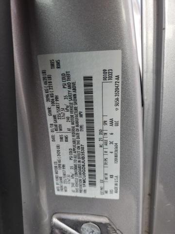 1FMCU0GD8JUB35307 - 2018 FORD ESCAPE SE Srebrny zdjęcie 12