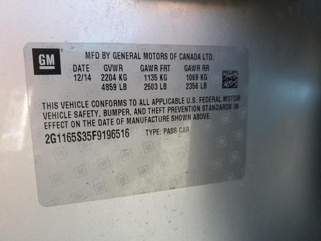 2G1165S35F9196516 - 2015 CHEVROLET IMPALA LTZ 银色 照片 12