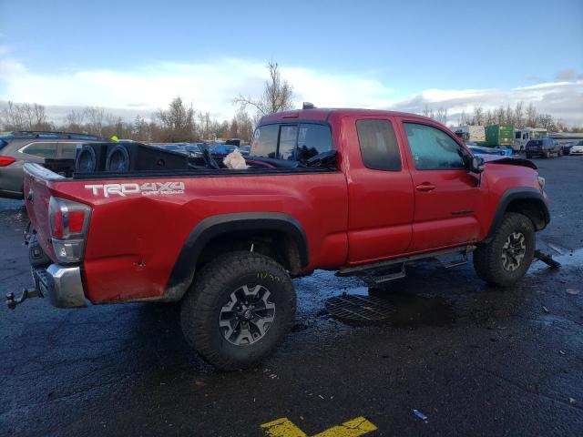 3TYSZ5ANXNT085752 - 2022 TOYOTA TACOMA ACCESS CAB RED photo 3