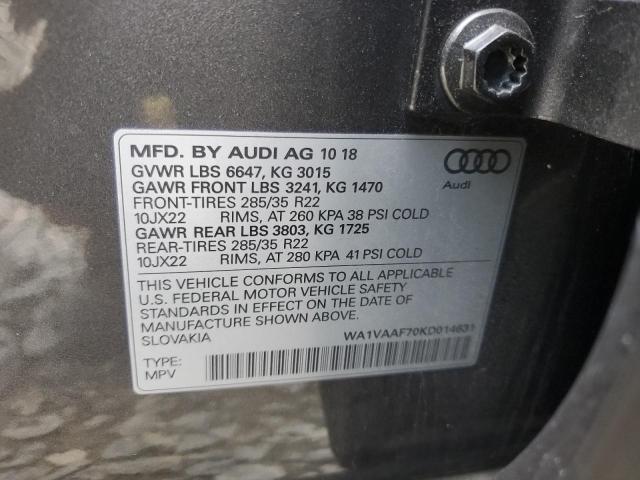 WA1VAAF70KD014631 - 2019 AUDI Q7 PRESTIGE 灰色 照片 13