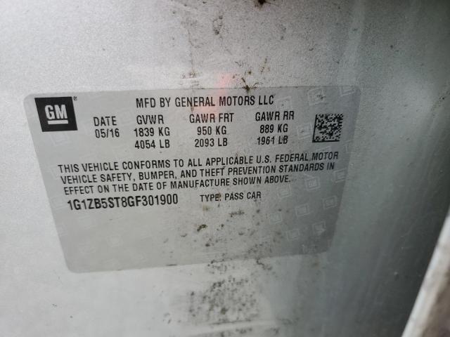 1G1ZB5ST8GF301900 - 2016 CHEVROLET MALIBU LS Արծաթագույն լուսանկար 13