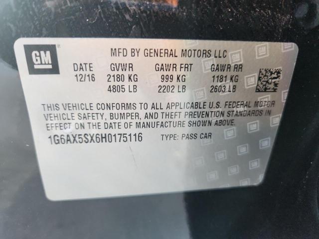 1G6AX5SX6H0175116 - 2017 CADILLAC CTS LUXURY BLACK photo 13