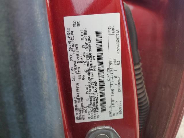 1FMCU9H60LUA51165 - 2020 FORD ESCAPE SEL MAROON photo 13