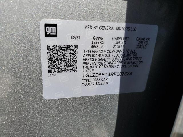 1G1ZD5ST4RF107328 - 2024 CHEVROLET MALIBU LT SILVER photo 12