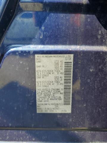 5N1DR2MM7KC600611 - 2019 NISSAN PATHFINDER S 蓝色 照片 13