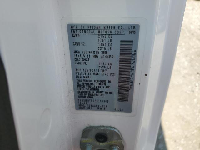 3N63M0YN9FK726066 - 2015 CHEVROLET CITY EXPRESS LS WHITE photo 12