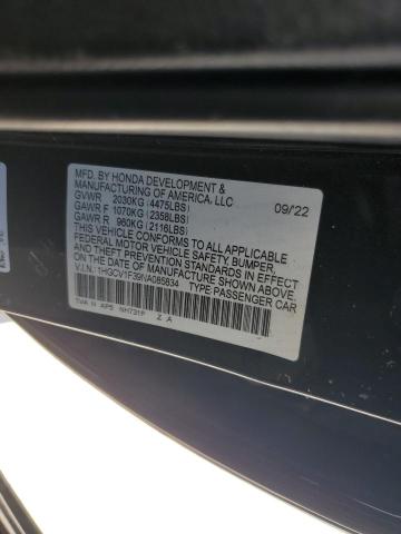 1HGCV1F39NA085834 - 2022 HONDA ACCORD SPORT შავი ფოტო 12