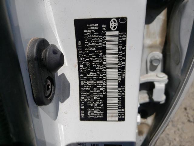 5YFEPMAE1NP300890 - 2022 TOYOTA COROLLA LE WHITE photo 12