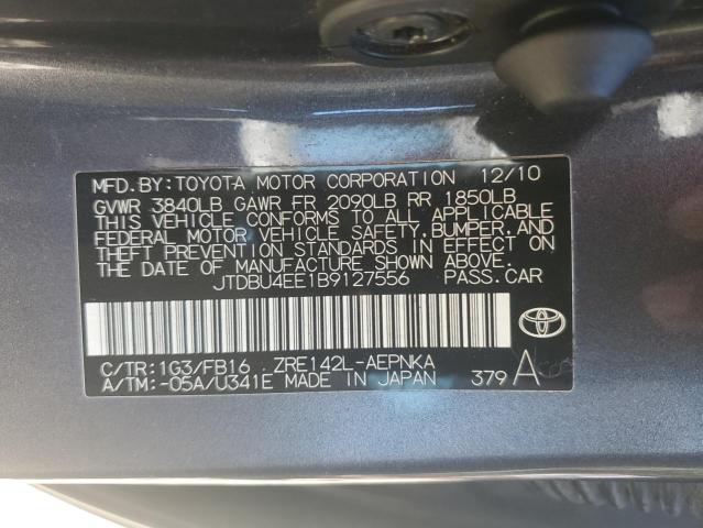 JTDBU4EE1B9127556 - 2011 TOYOTA COROLLA BASE رمادي صورة 12